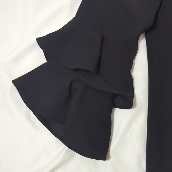 NWOTs J Crew Tiered Bell Sleeve Top Black Crepe Size 4T Spring 2025 - Picture 8 of 16